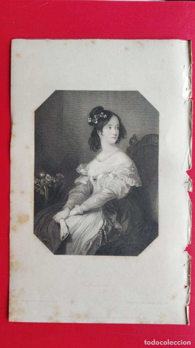Arte: CATALINA.-GRABADO.-GALERIA DE MUJERES.-PRECIOSO GRABADO AL ACERO.-A&Ntilde;O 1839.