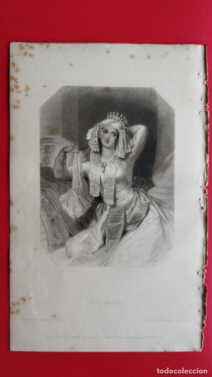 Arte: CLEOPATRA.-GRABADO.-GALERIA DE MUJERES.-PRECIOSO GRABADO AL ACERO.-A&Ntilde;O 1839.