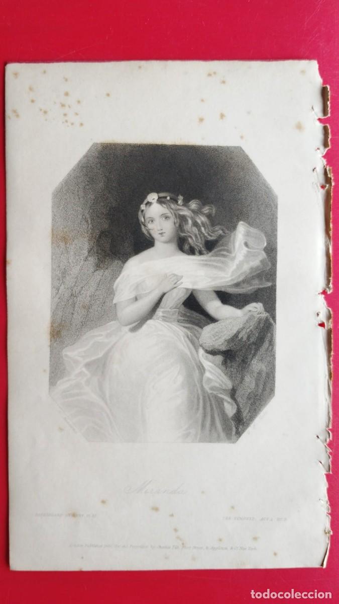 Arte: MIRANDA.-GRABADO.-GALERIA DE MUJERES.-PRECIOSO GRABADO AL ACERO.-A&Ntilde;O 1839.