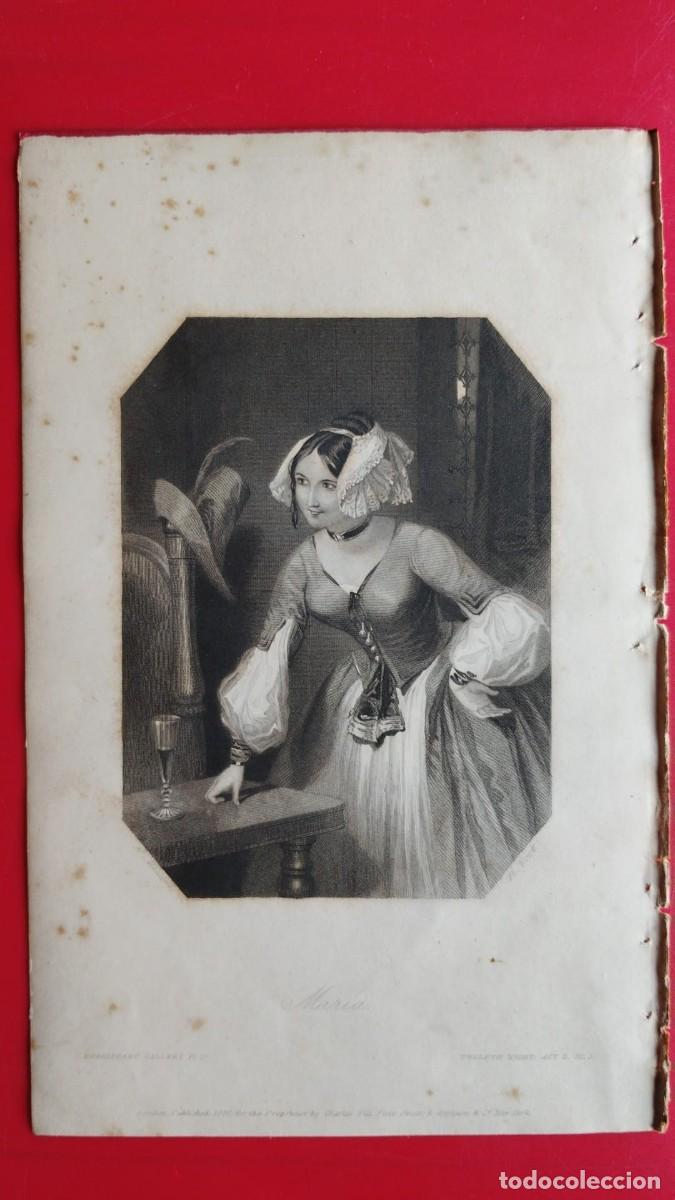 Arte: MARIA.-GRABADO.-GALERIA DE MUJERES.-PRECIOSO GRABADO AL ACERO.-A&Ntilde;O 1839.