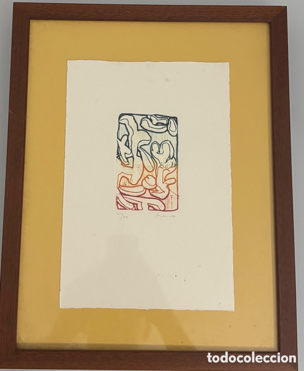 Arte: Grabado original firmado y numerado 34/75 &ndash; Obra gr&aacute;fica contempor&aacute;nea enmarcada