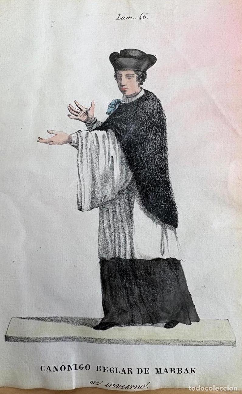 Arte: GRABADO CALCOGR&Aacute;FICO COLOREADO A MANO DE CAN&Oacute;NIGO BEGLAR DE MARBAK, SIGLO XIX