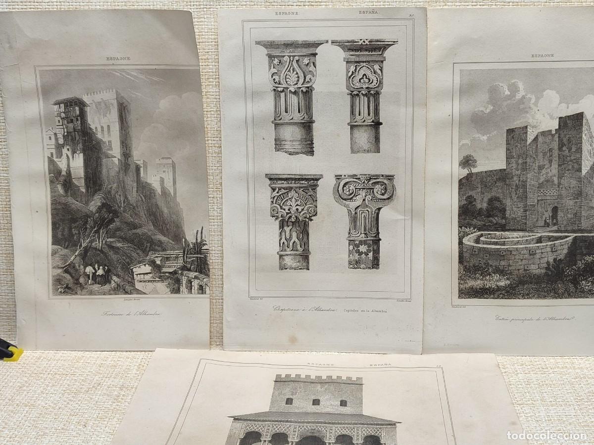 Arte: Grabados de la Alhambra de Granada. Lemaitre. L&acute;Univers Pittoresque. Espagne. 1844.