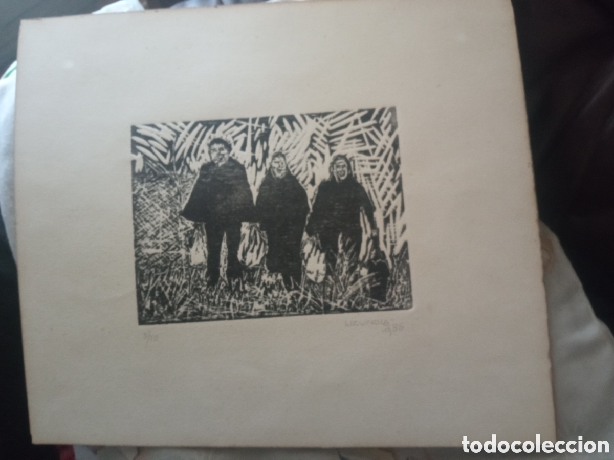 Arte: Magn&iacute;fico grabado de Jos&eacute; Maria Lizundia, Firmado y numerado a l&aacute;piz 3/50 mide 37x32cm