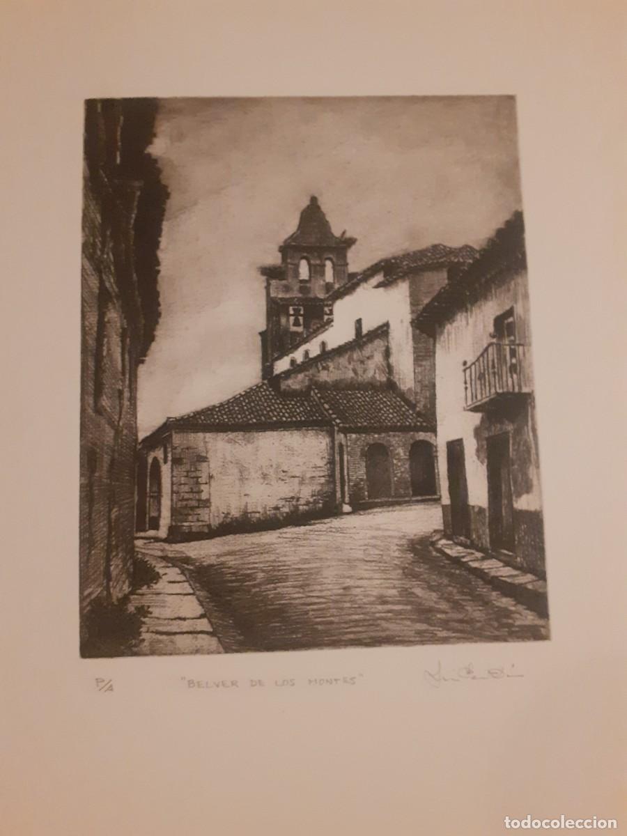 Arte: PRECIOSO GRABADO DEL PINTOR DE ZAMORA LUIS PEREZ DIEZ. BELVER DE LOS MONTES (ZAMORA)