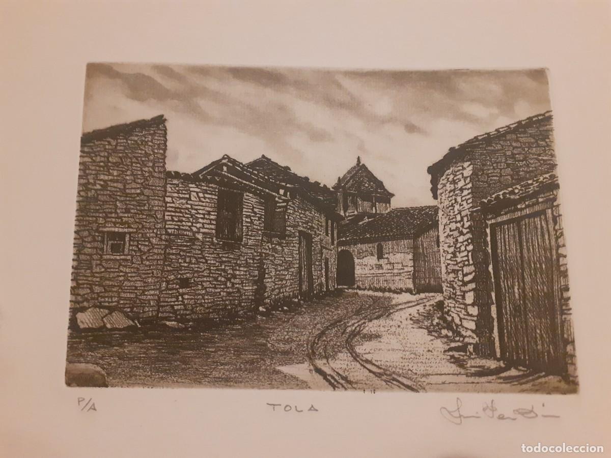 Arte: PRECIOSO GRABADO DEL PINTOR DE ZAMORA LUIS PEREZ DIEZ. TOLA (ZAMORA)