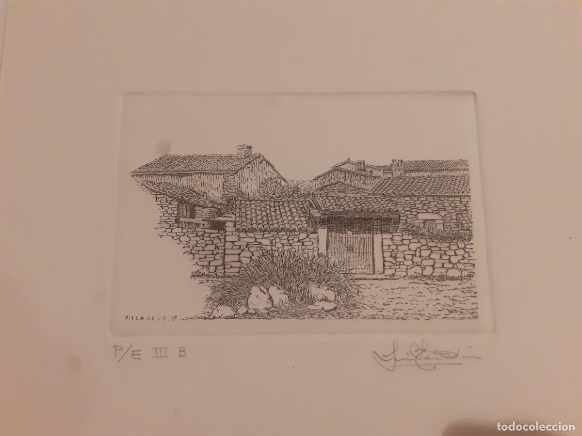Arte: PRECIOSO GRABADO DEL PINTOR DE ZAMORA LUIS PEREZ DIEZ. VILLASECO DEL PAN (ZAMORA)