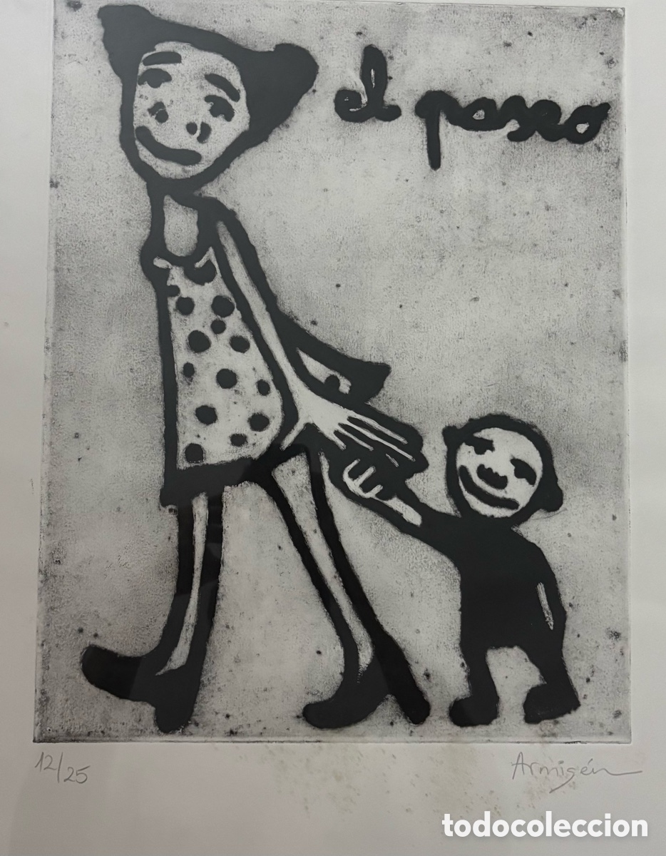 Arte: Eva Armis&eacute;n &ndash; &ldquo;El Paseo&rdquo; &ndash; Grabado original firmado y numerado 12/25