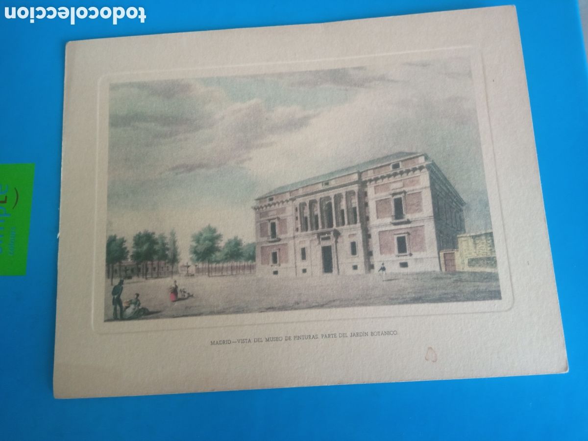 Arte: Antiguo grabado, Madrid, Vista del Museo de Pinturas