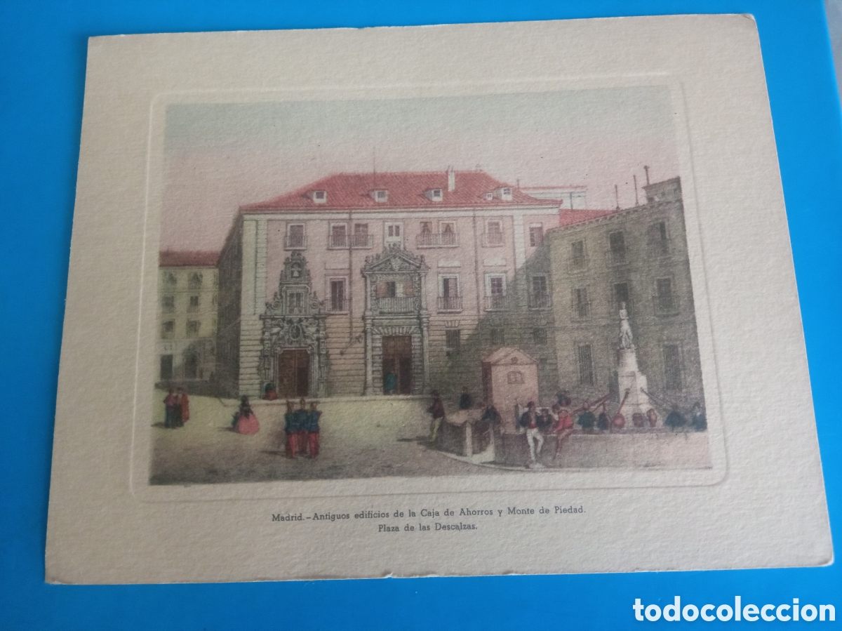 Arte: Antiguo grabado Caja de Ahorros y Monte de Piedad de Madrid