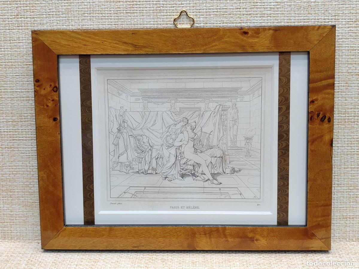 Arte: Paris y Helena de David. Musee de peinture et de sculpture. Reveil. 1828. cuadro