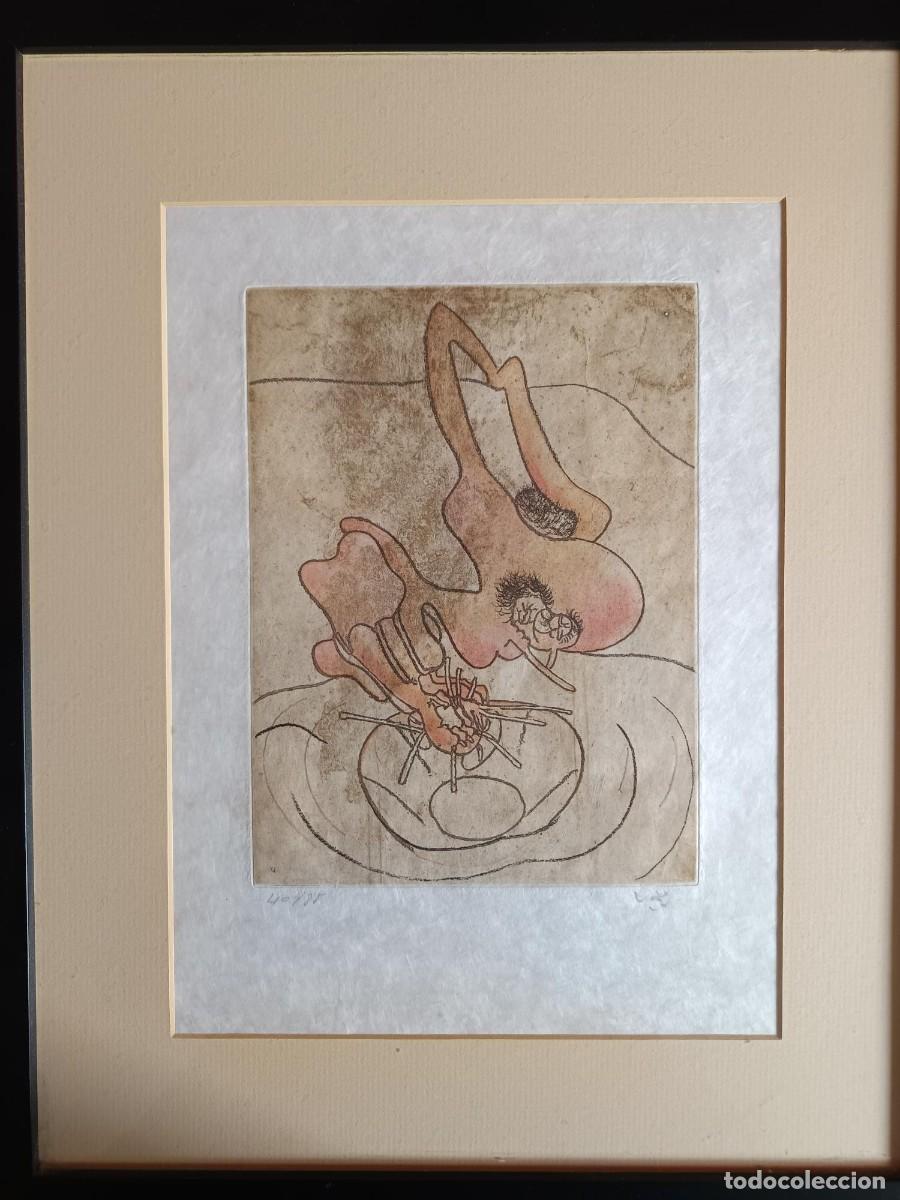 Arte: Roberto Matta. Aguafuerte y aguatinta color. Grabado Serie FMR 40/85 (1971) Firmado por autor.