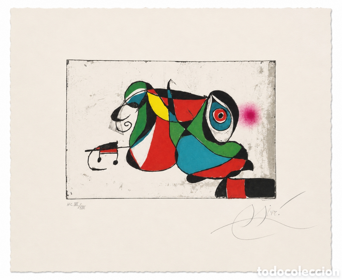 Arte: Grabado de Joan Miro Homenaje a Gaud&iacute;