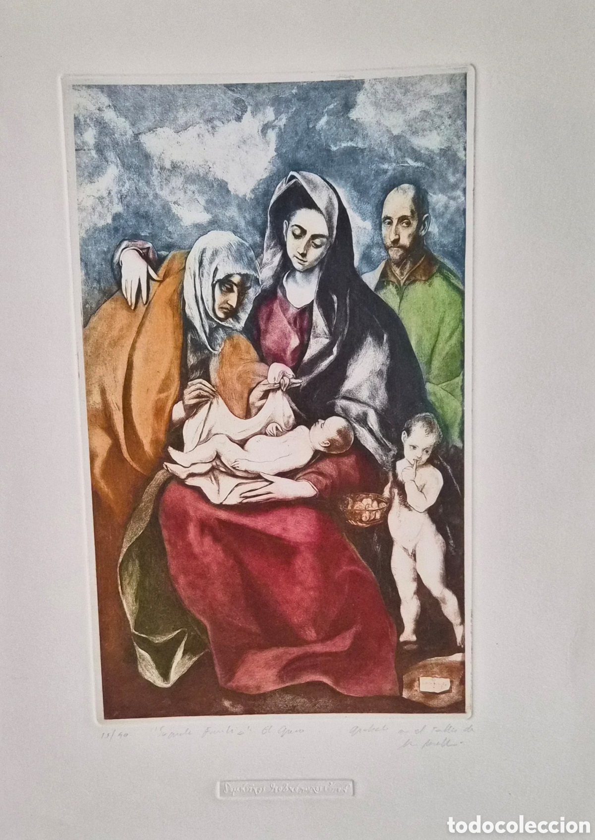 Arte: Grabado del artista Jorge Perellon La Sagrada Familia