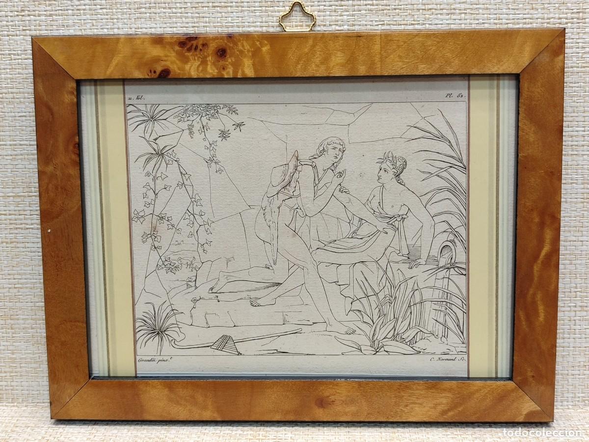 Arte: Dafnis quedo ciega. Grandin. Annales du musee 1807, Tomo XI. Cuadro. Mitologia.