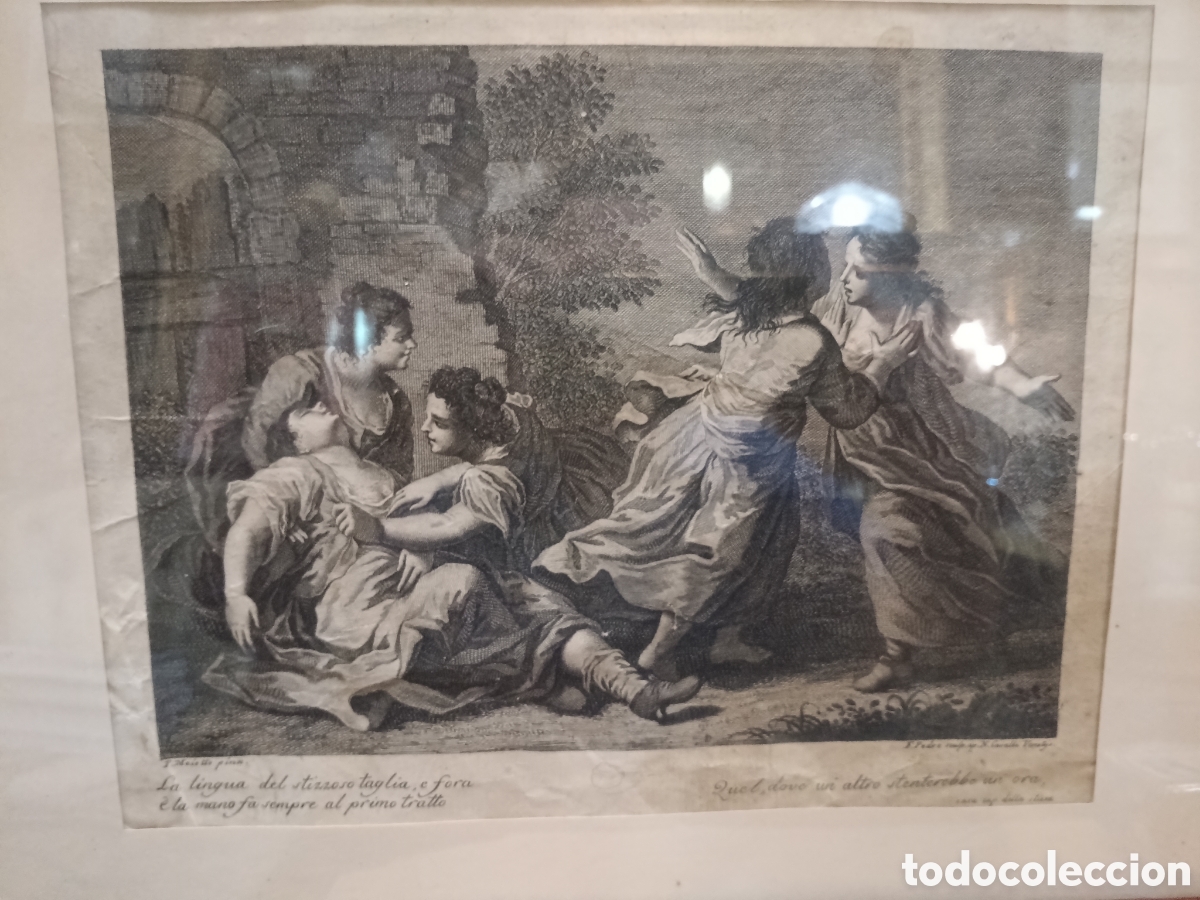 Arte: Grabado escena mitolog&iacute;ca xix bueno estado