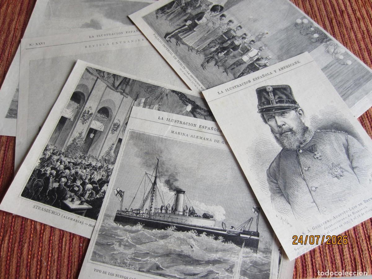 Arte: 1884- ALEMANIA. 6 GRABADOS ORIGINALES DE LA ILUSTRACI&Oacute;N ESPA&Ntilde;OLA Y AMERICANA