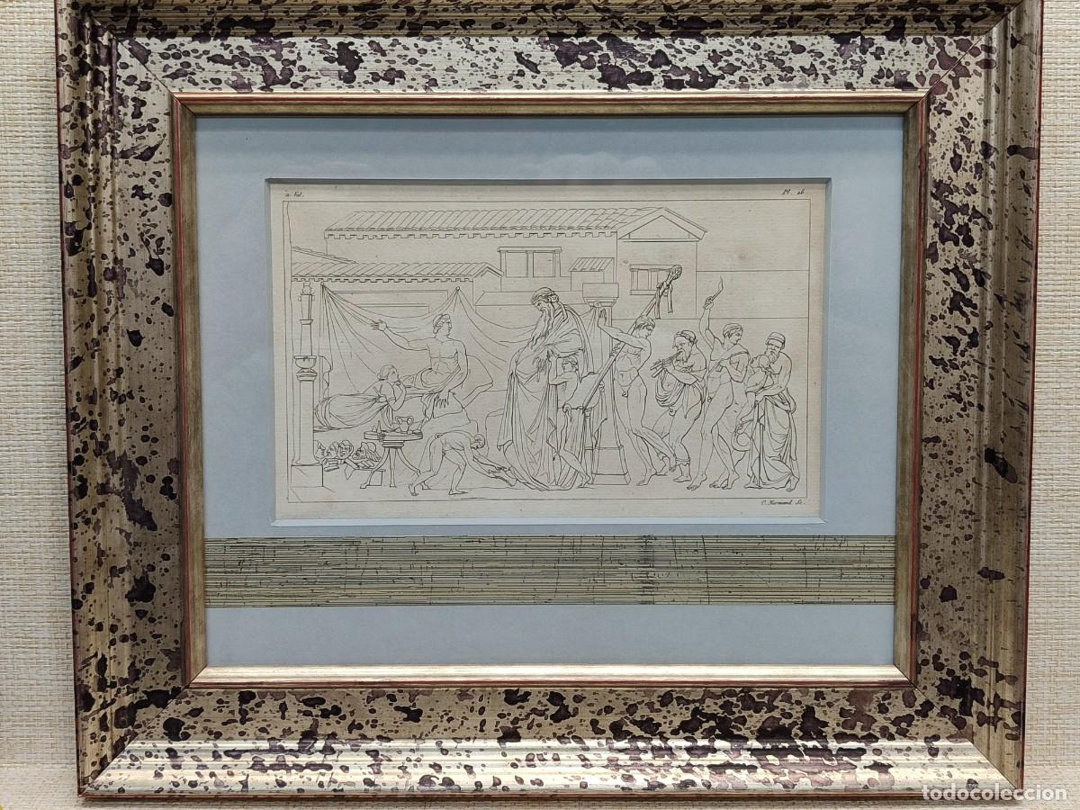 Arte: Baco recibido por Icaro. Bajo relieve. Annales du musee 1807, Tomo XI. Cuadro. Mitologia.