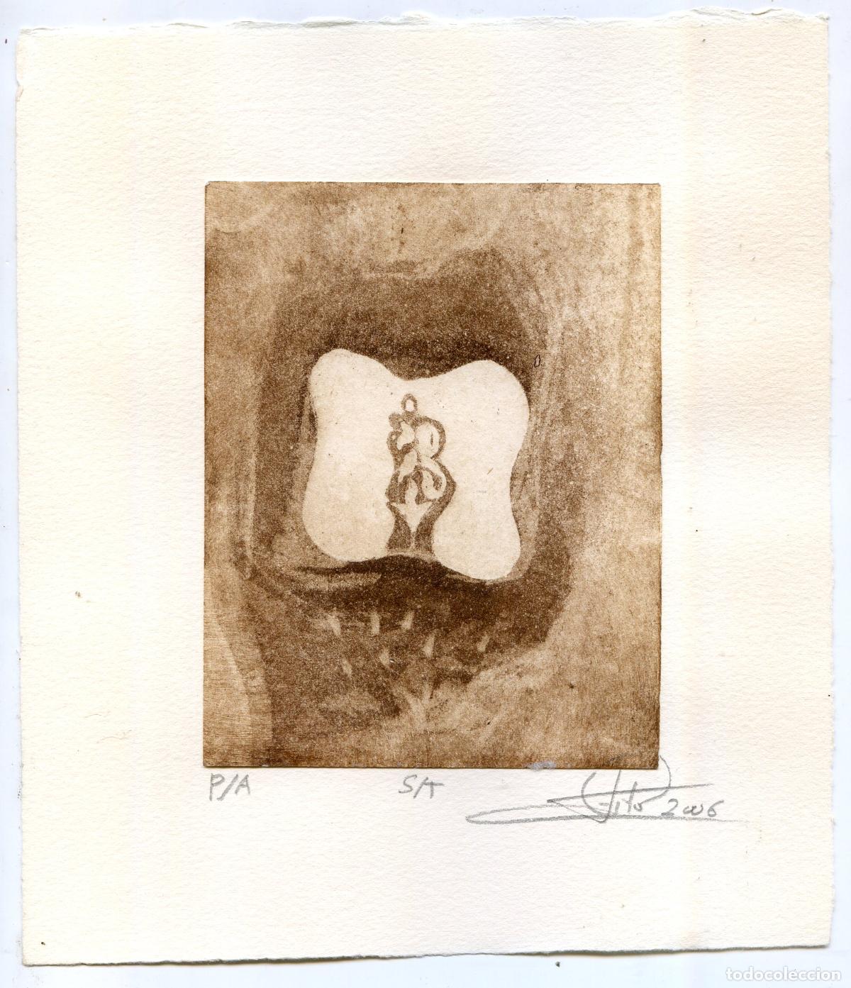 Arte: Aguafuerte aguatinta de Adolfo Luis Cuevas Cosio (Fito), prueba de autor Ed. 6 ejemplares, 2006