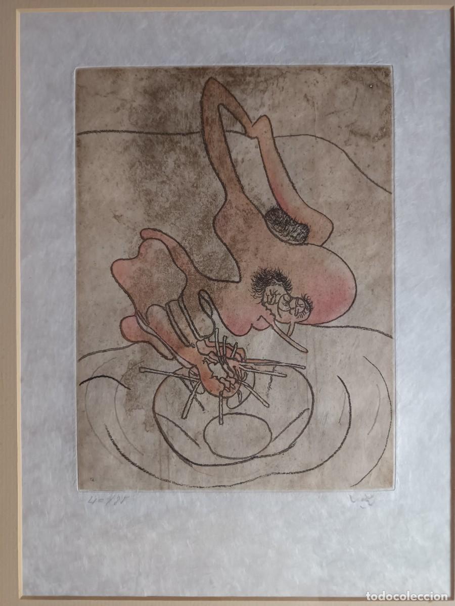 Arte: Roberto Matta. Aguafuerte y aguatinta color. Grabado Serie FMR 40/85 (1971) Firma autor.