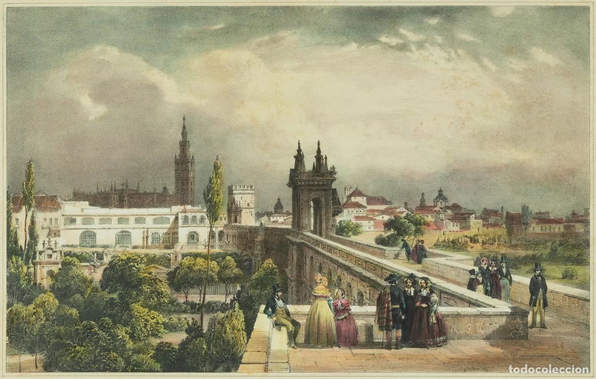 Arte: Sevilla - Vista desde la azotea del Alcazar - Chapuy, Nicolas-Marie-Joseph