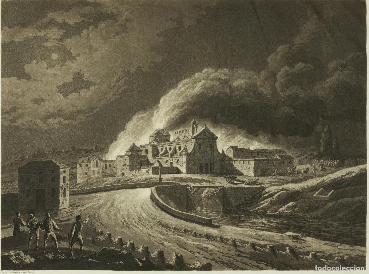 Arte: Vista del Combento de S. Jos&eacute; Incendiado por los franceses - Brambila, Fernando / Galvez, Juan