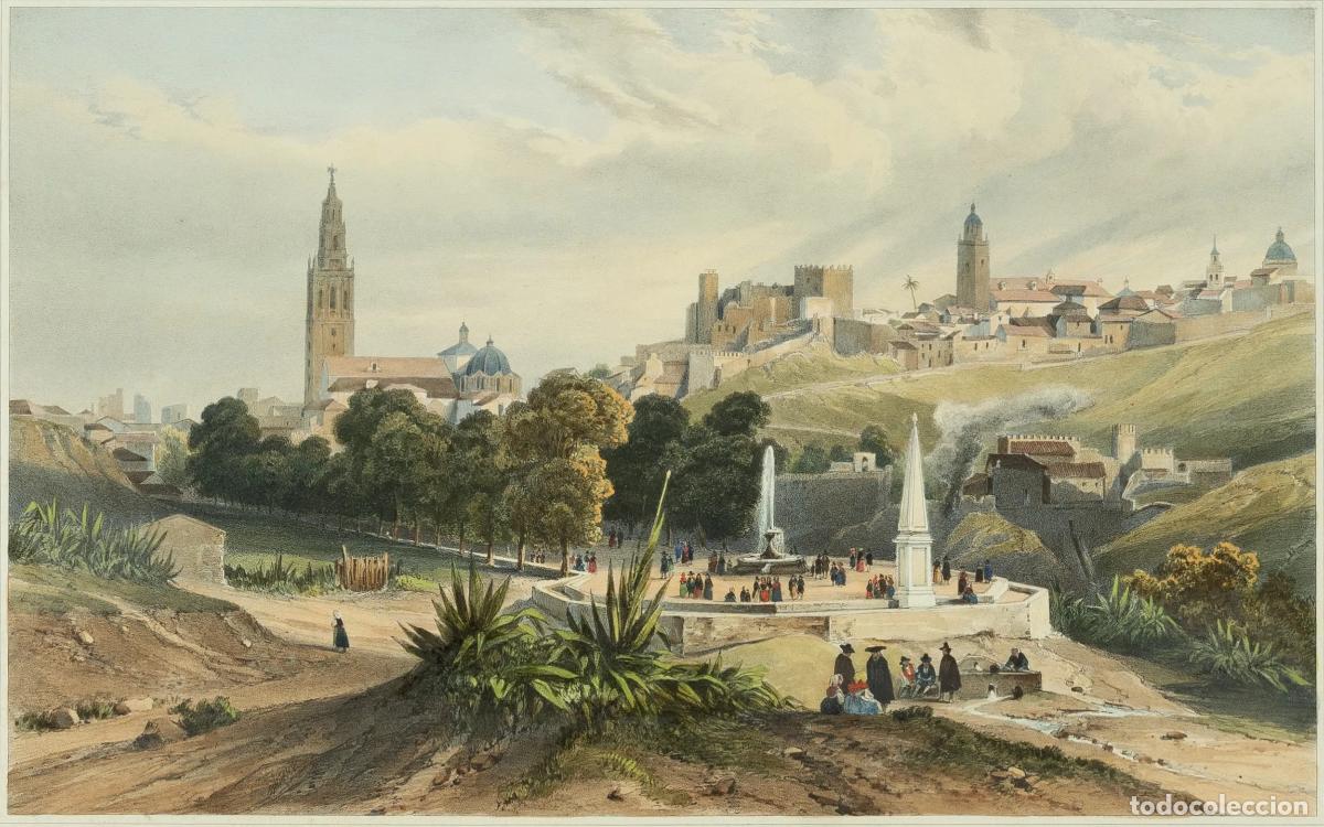 Arte: Carmona - Vista tomada de cerca de la esplanada - Chapuy, Nicolas-Marie-Joseph