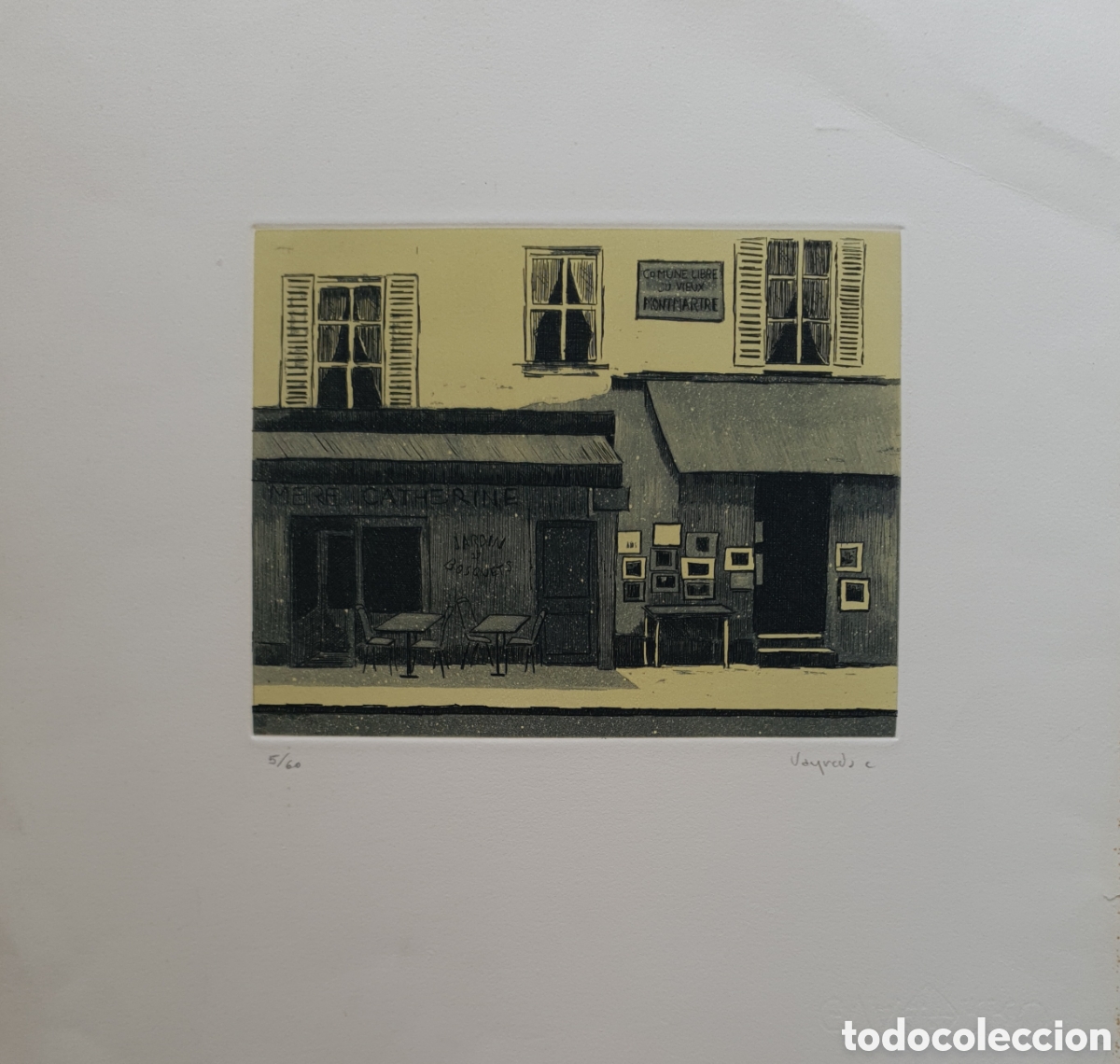 Arte: Josep M&ordf; Vayreda Canadell (Olot, 1932-2001) - Restaurante de Montmartre.Firmado.