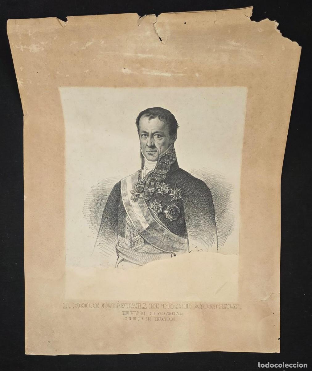 Arte: Grabado Antiguo de D. Pedro Alc&aacute;ntara de Toledo Salm Salm, Hurtado de Mendoza