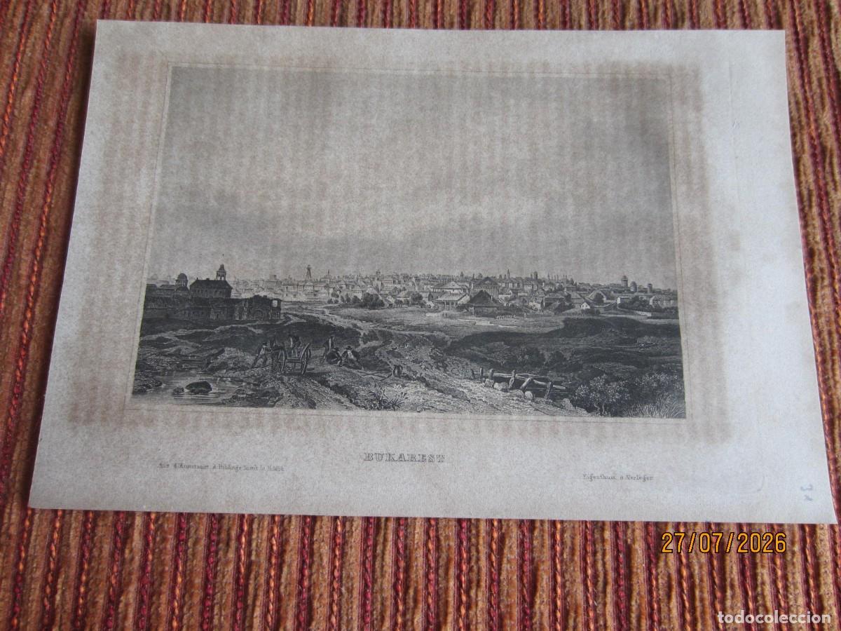 Arte: 1860- GRABADO ORIGINAL DE BUCAREST. RUMANIA