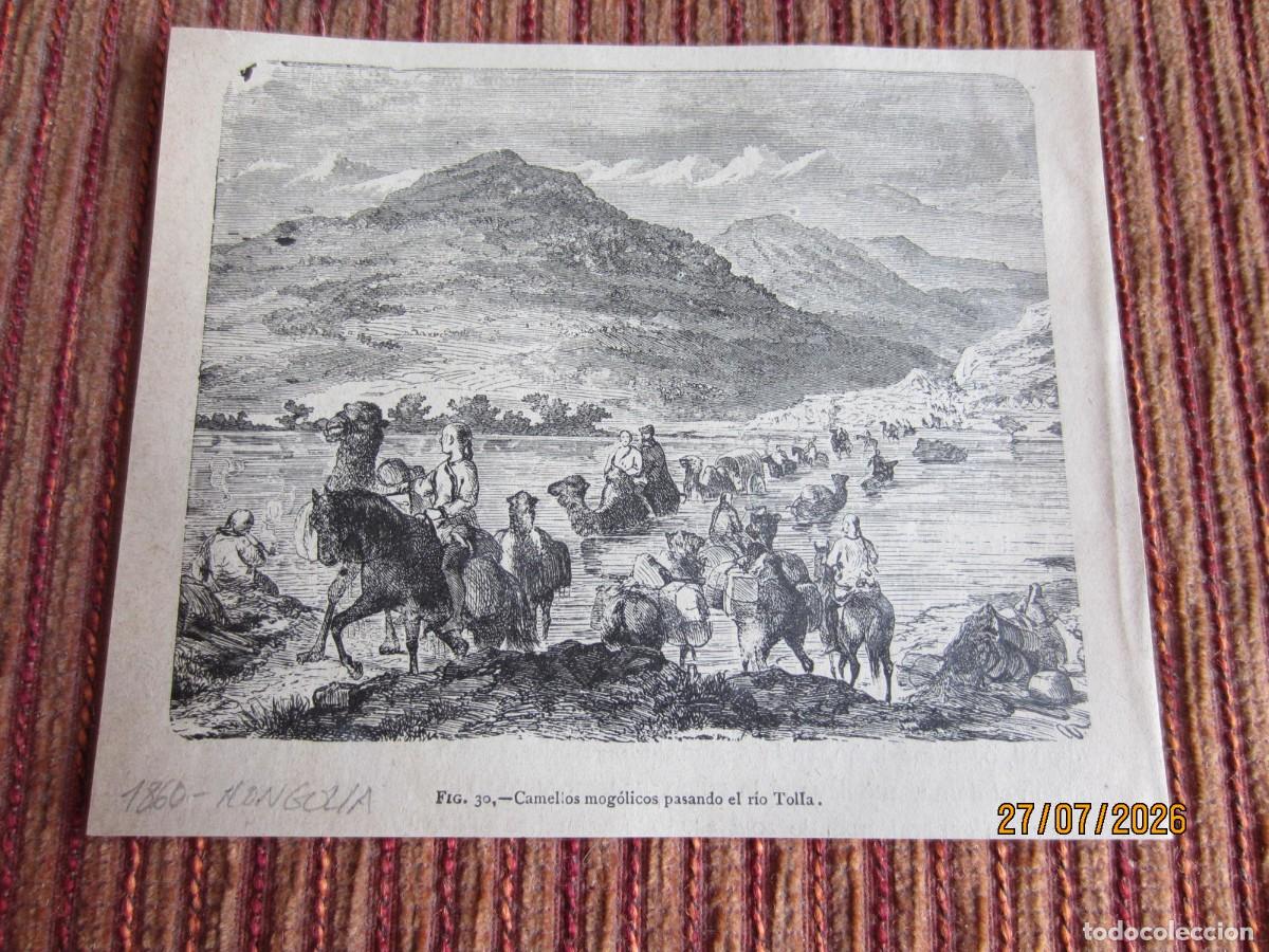 Arte: 1860- GRABADO ORIGINAL DE MONGOLIA