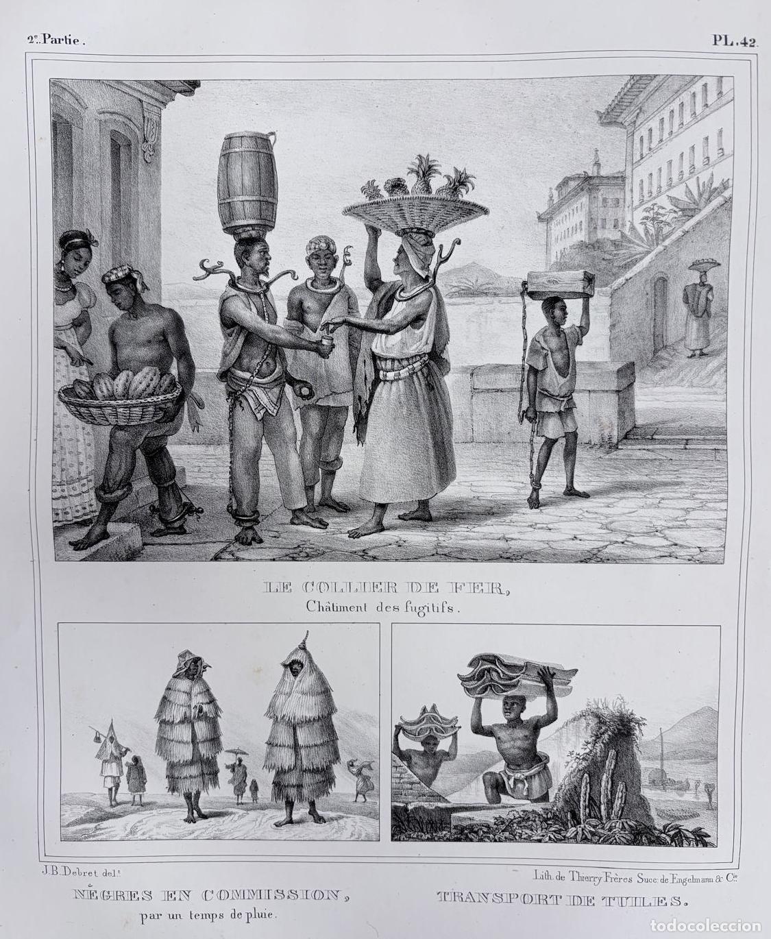 Arte: GRABADO &rdquo;LE COLLIER DE FER&rdquo; DEL VOYAGE PITTORESQUE ET HISTORIQUE AU BR&Eacute;SIL DE J. B. DEBRET, S. XIX