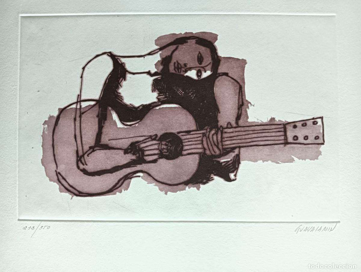 Arte: Oswaldo GUAYASAMIN (Ecuador 1919-EE.UU. 1999) grabado 1984 plancha 20x31 papel 34x49cms firma l&aacute;piz