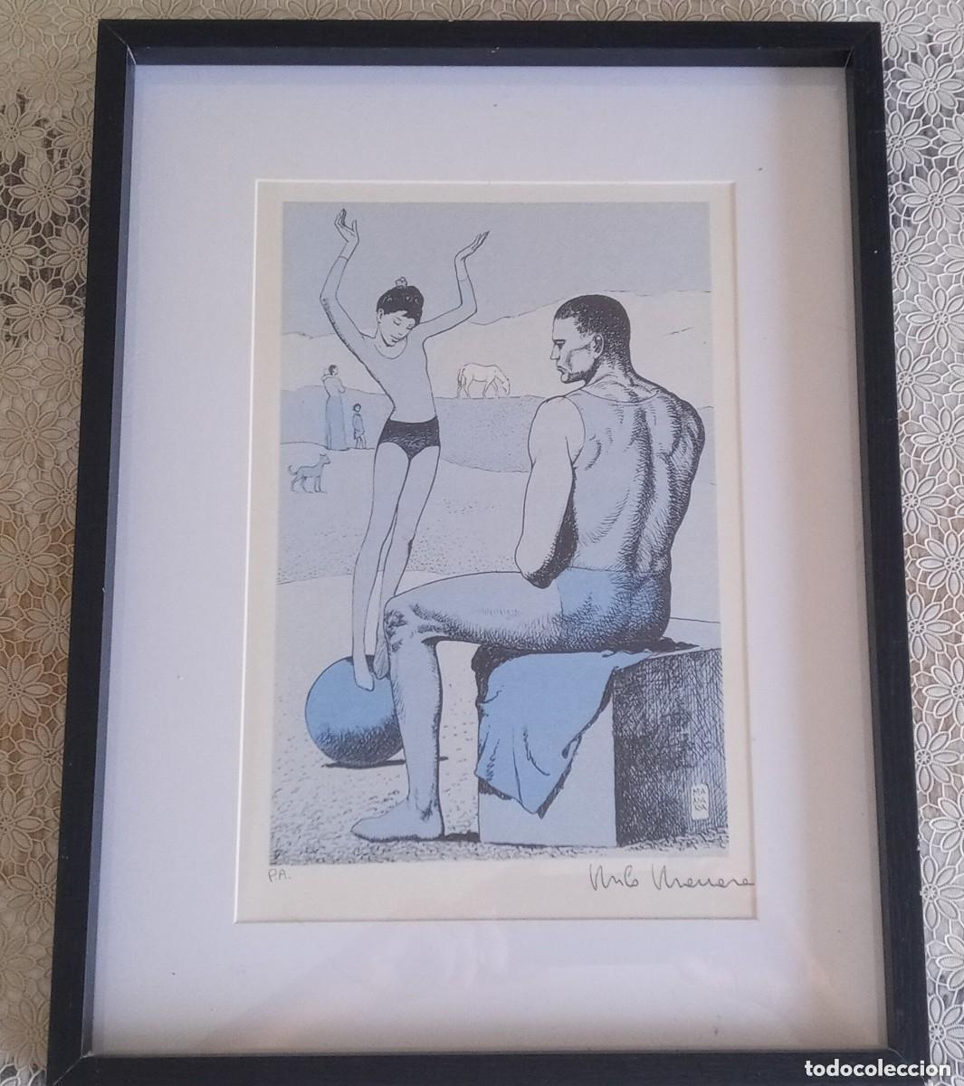 Arte: Milo Manara Grabado Original &rdquo;Acrobata sobre bola&rdquo; (Homenaje a Picasso) 2006 Prueba de autor firmada