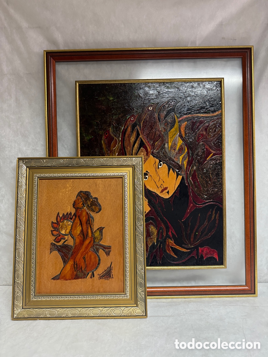 Arte: Pareja de pirograbados atribuidos a P&aacute;rraga