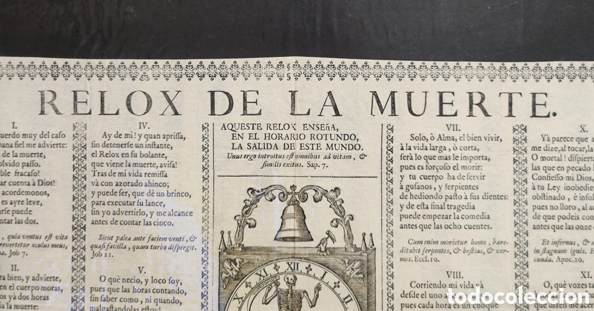 Arte: GRABADO &rdquo;RELOX DE LA MUERTE&rdquo; Siglo XVIII - Foto 2