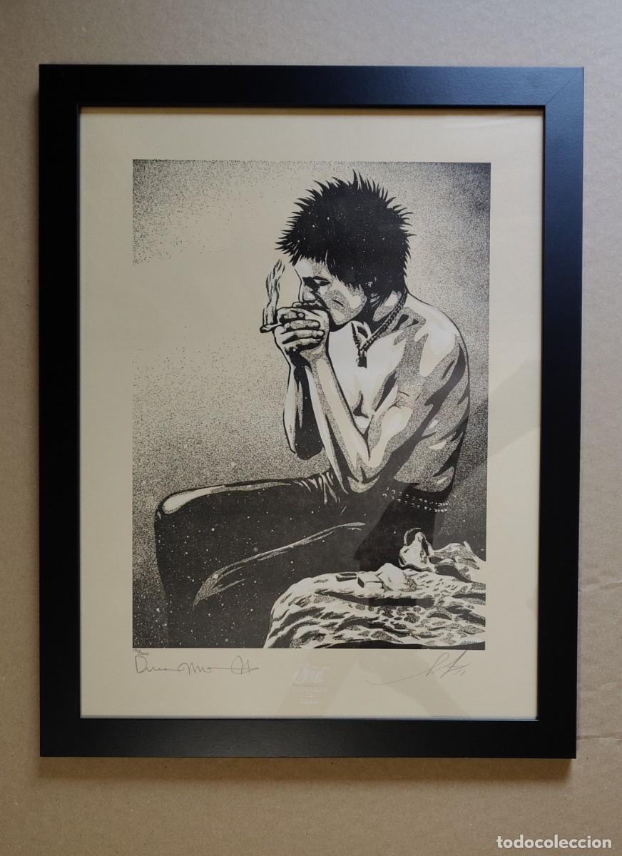 Arte: Shepard Fairey (1970) / Dennis Morris (1960). Sid Smoking- Sex Pistols / firmado a mano