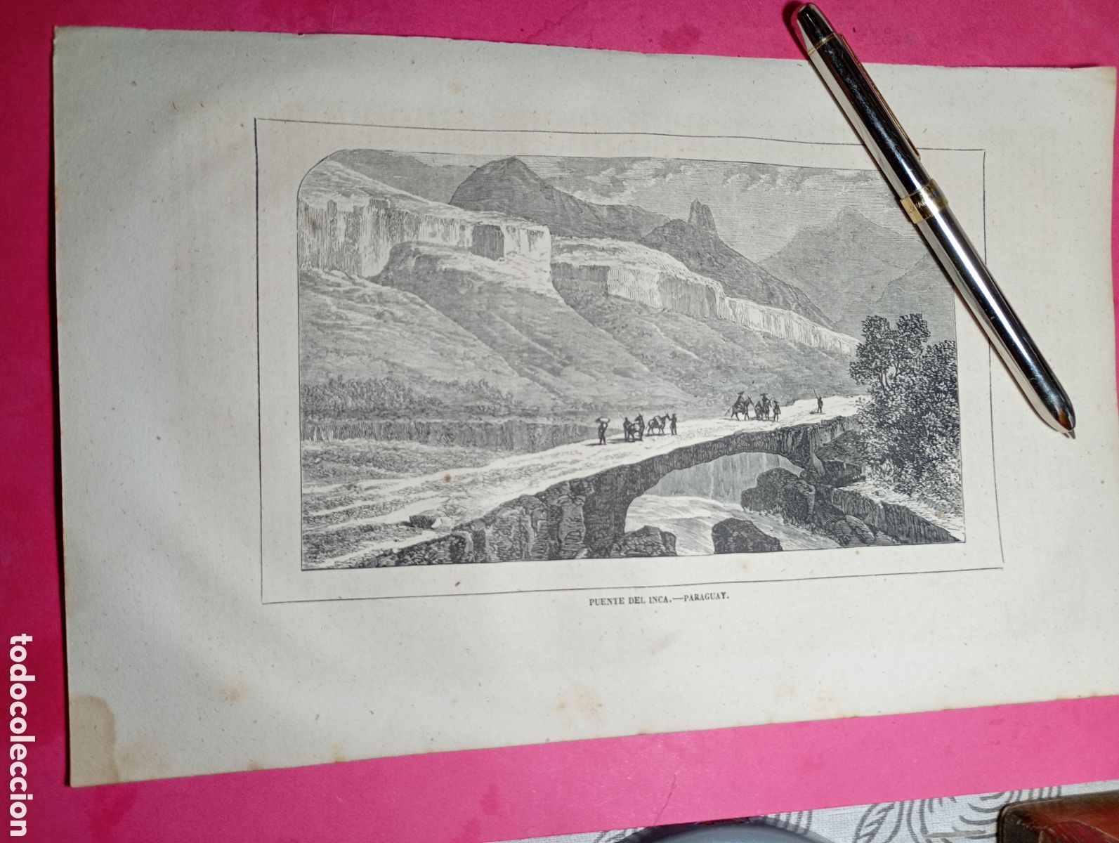 Arte: ANTIGUO GRABADPUENTE DEL INCA (PARAGUAY)O