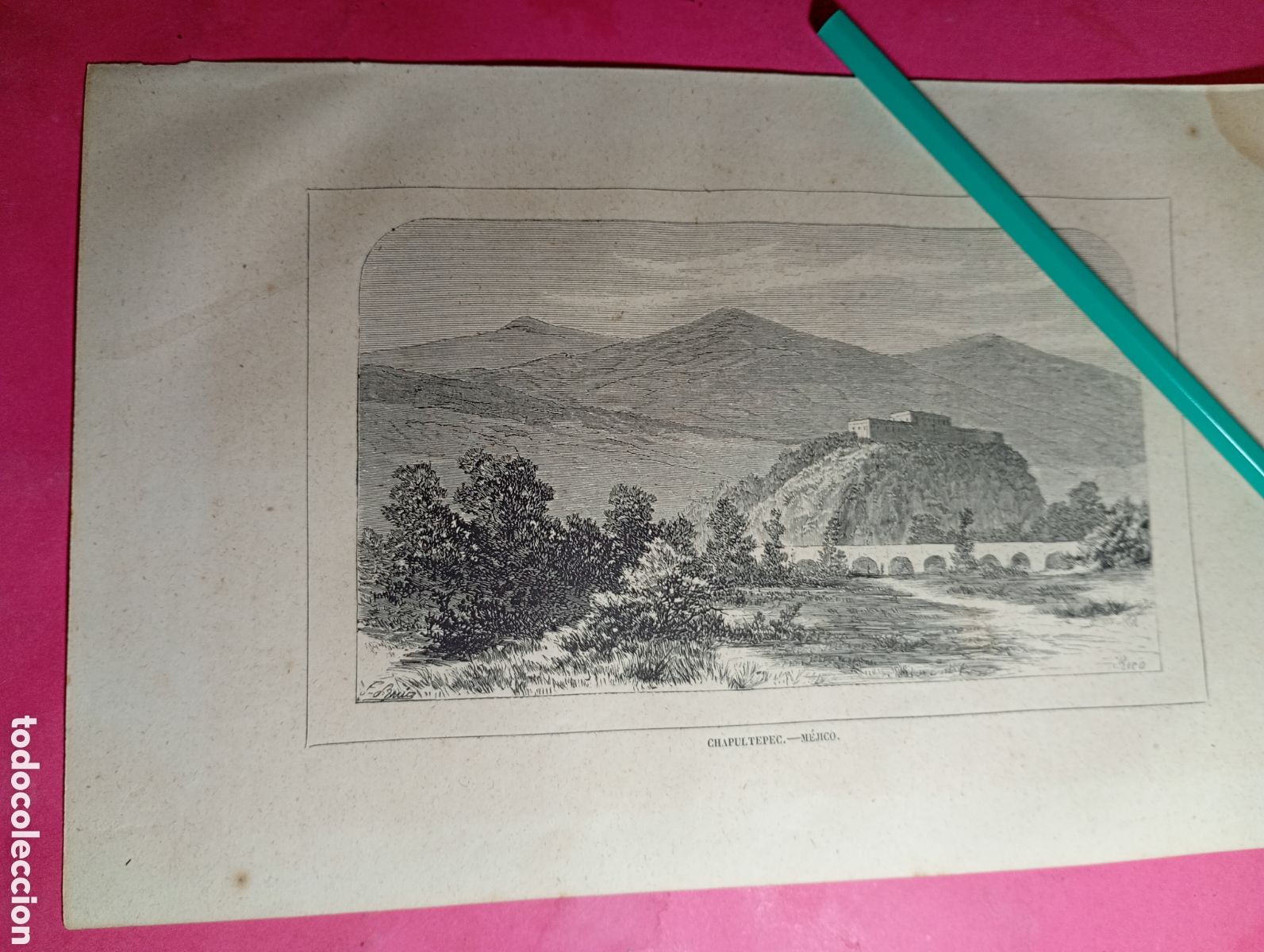 Arte: ANTIGUO GRABADO B/N GUANTEPEC MEXICO (REGUANTEPEC)