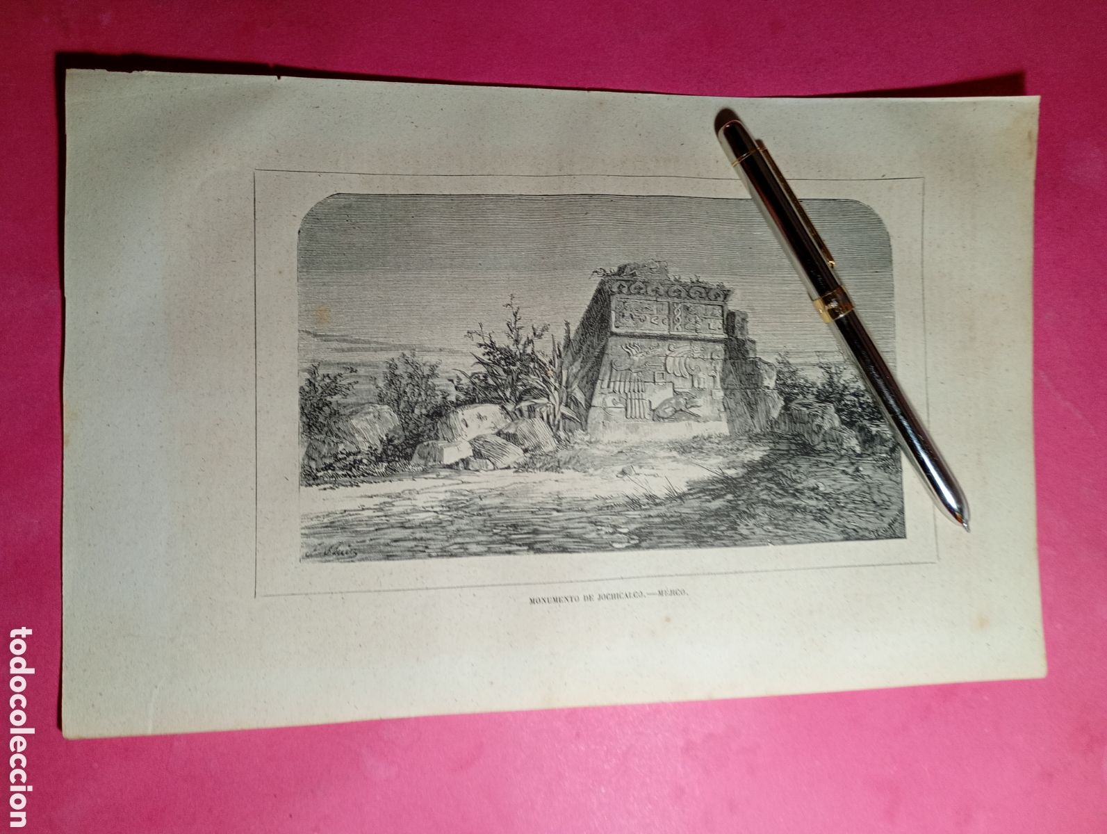 Arte: ANTIGUO GRABADO B/N M&Eacute;XICO VISTA DEL PUEBLO DE &iquest;Iztapalapa? Y SUS CHINAMPAS detalle en descripci&oacute;n
