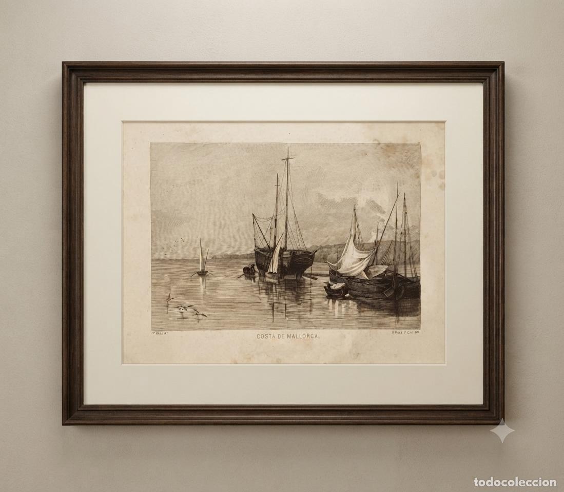 Arte: Costa de Mallorca - Francisco Maura Montaner. 1878 (NO INCLUYE MARCO)