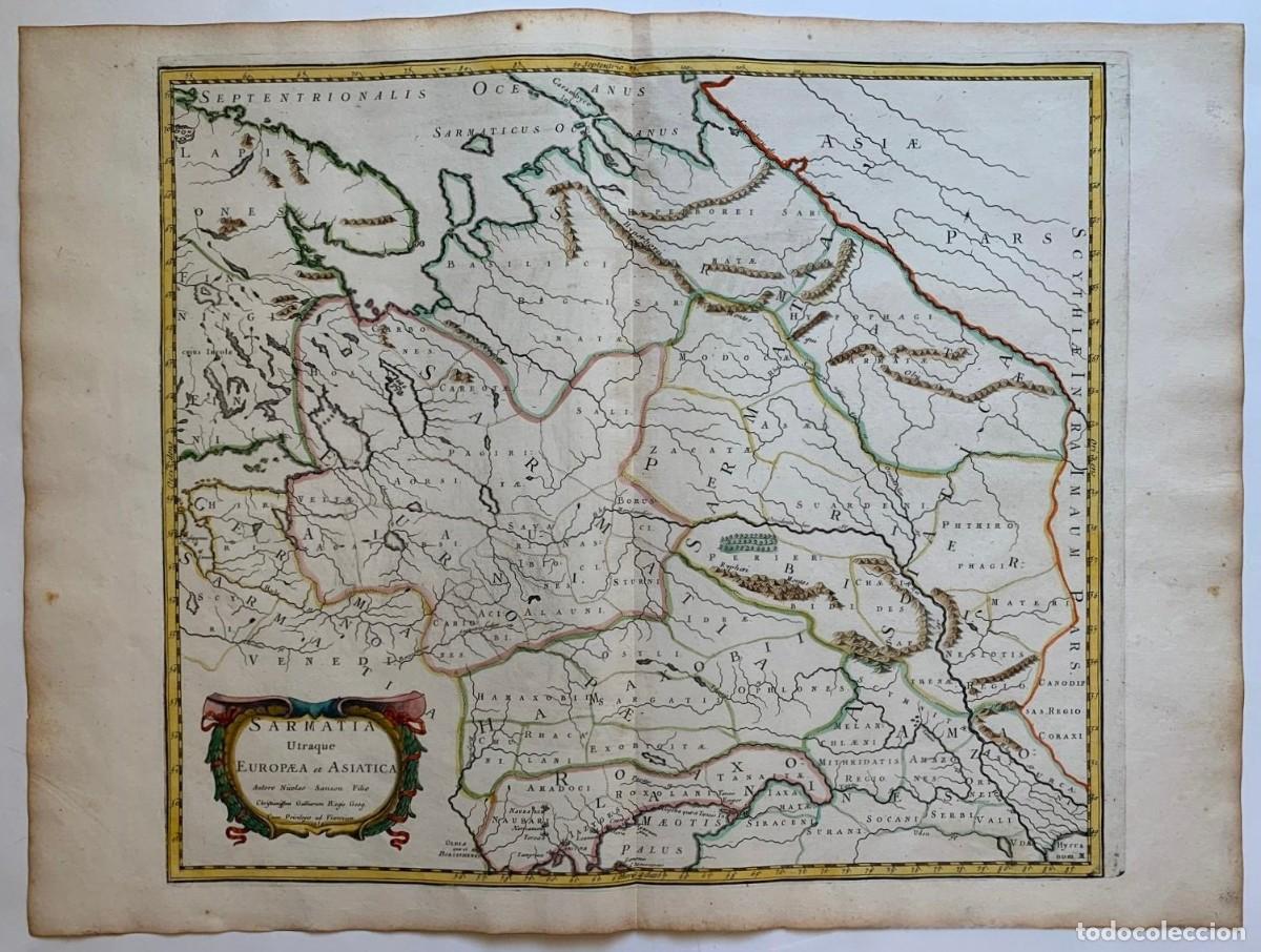 Arte: Nicolas Sanson - Sarmatia Europaea et Asiatica - 1654 - Grabado Original