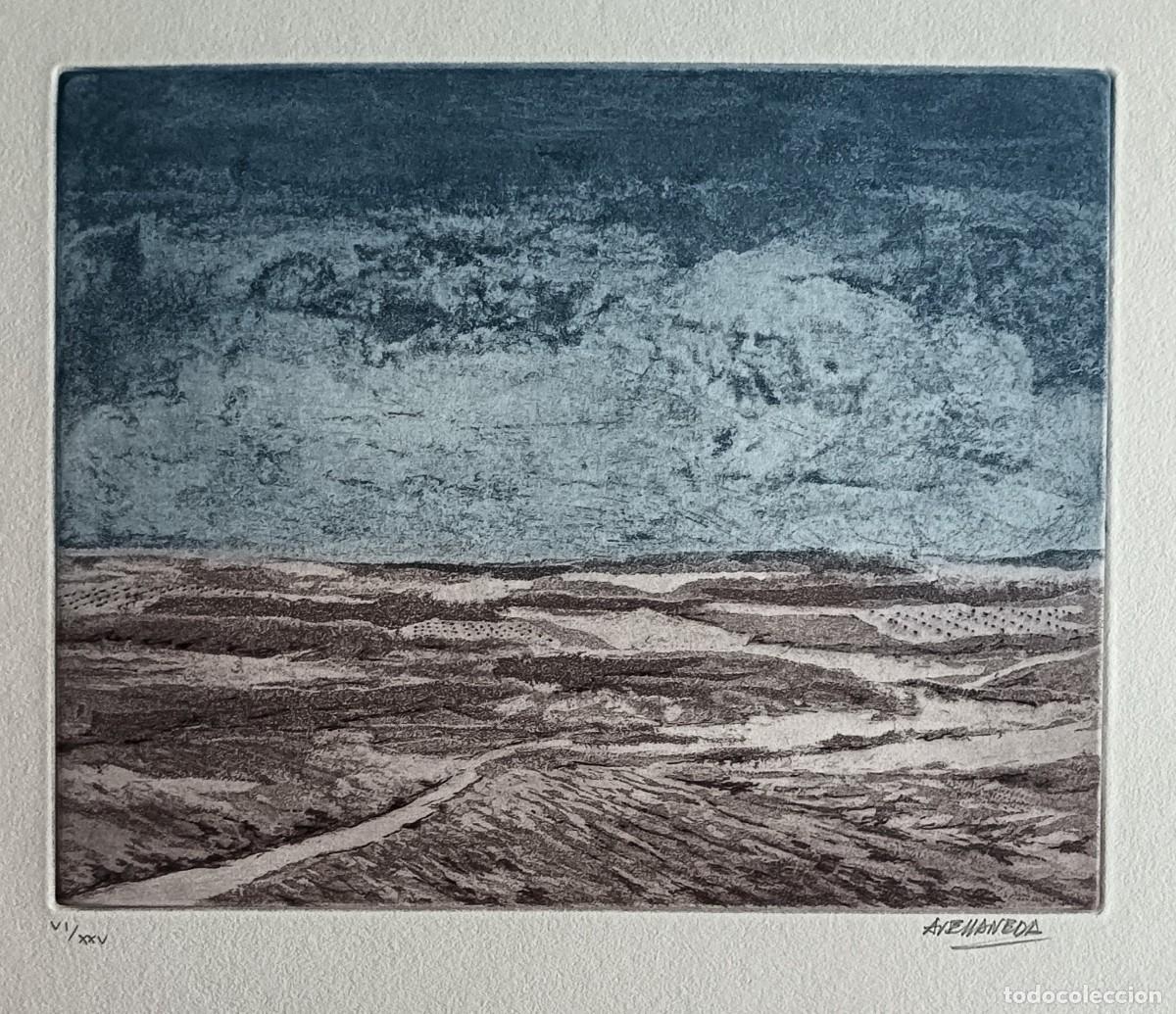 Arte: Manuel AVELLANEDA (Cieza, Murcia 1938-Cartagena 2003) grabado 1976 de 19x24 papel 38x49c firma y num