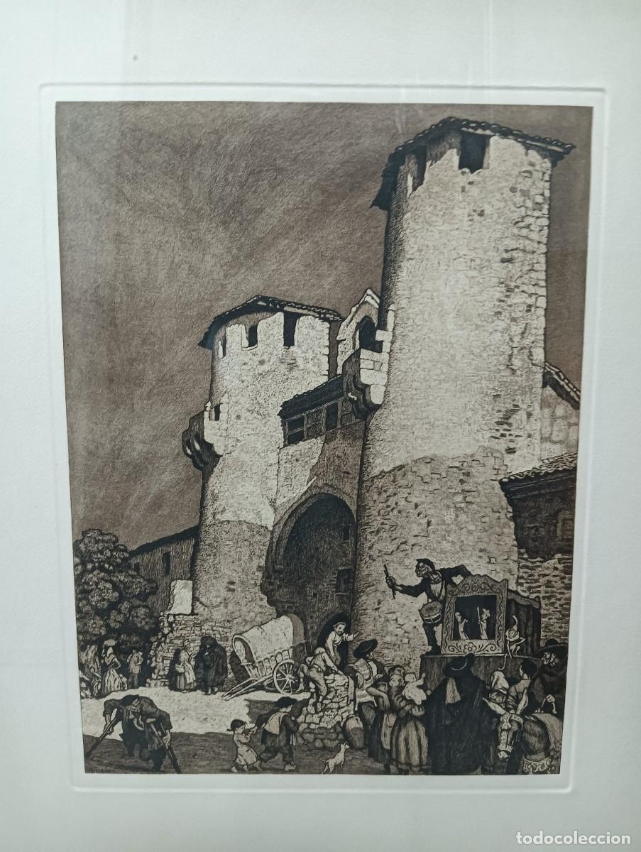 Arte: Teodoro Nicol&aacute;s Miciano Becerra (Jerez C&aacute;diz 1903-Madrid 1974) Travesa&ntilde;as Sig&uuml;enza grabado 43x32 mar