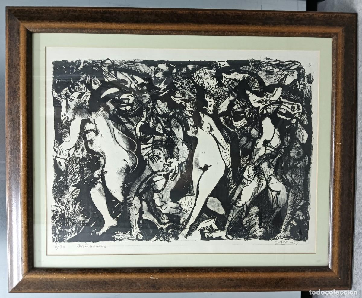 Arte: Javier Clavo (Madrid 1918-1994) litograf&iacute;a 1963 de 40x56 marco 62x78 firma l&aacute;piz y 6/30 solamente