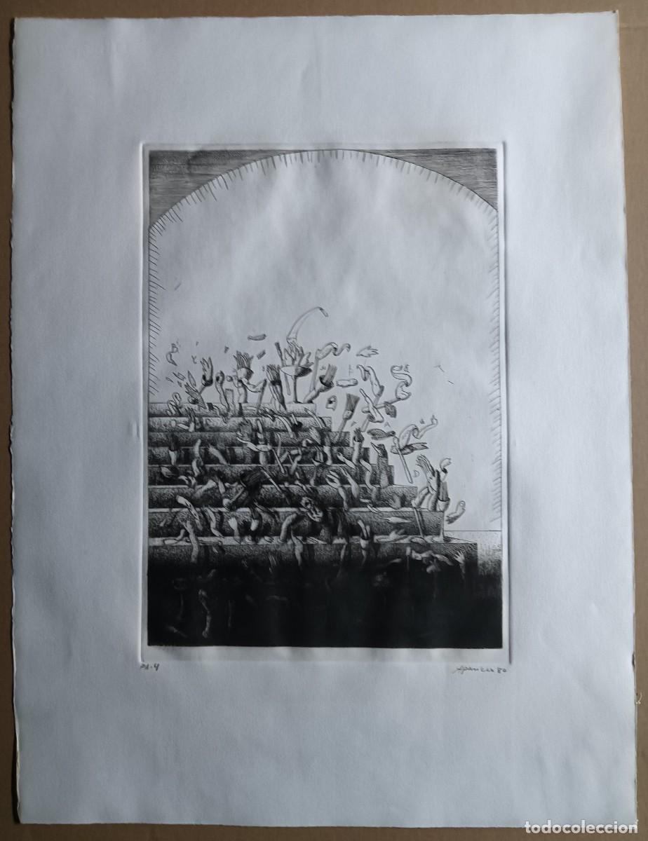 Arte: Gerardo Aparicio (Madrid, 1943) Escalera grabado 45x31 papel 70x52cms, firma l&aacute;piz 1979 y numerado