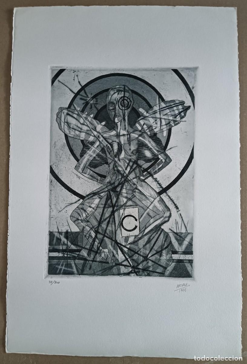 Arte: Xos&eacute; Artiaga (Mondo&ntilde;edo, Luego 1955) grabado 32x22 papel 53x35cms. Firmado 1975 y numerado En buen e
