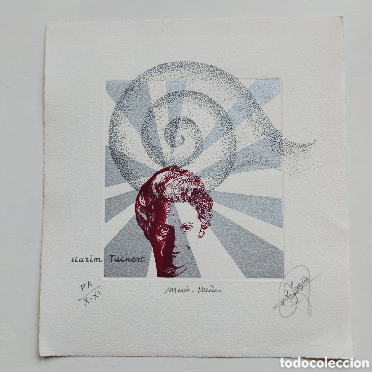 Arte: MERC&Egrave; RODOREDA ROSA YAG&Uuml;E MIRALL TRENCAT MERC&Egrave; MERC&Egrave;S PRUEBA DE ARTISTA AGUAFUERTE