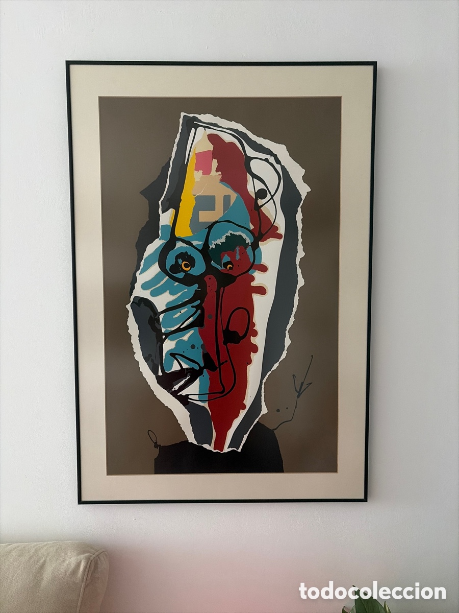 Arte: Serigraf&iacute;a de Antonio Saura. PA VIII/XV (78x 50).Enmarcada. Cabeza&rdquo; (1986)