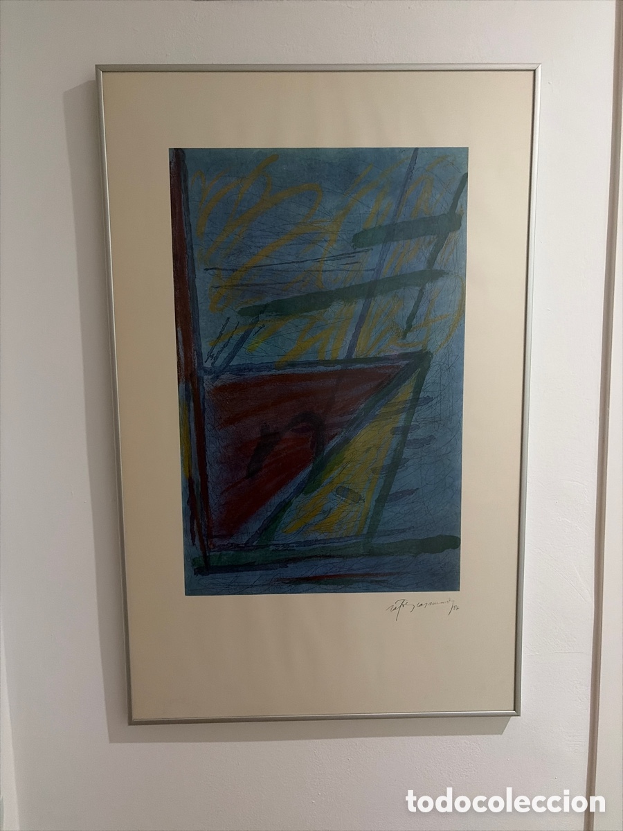 Arte: litograf&iacute;a o grabado abstracto del reconocido artista espa&ntilde;ol Albert R&agrave;fols-Casamada (1923-2009)